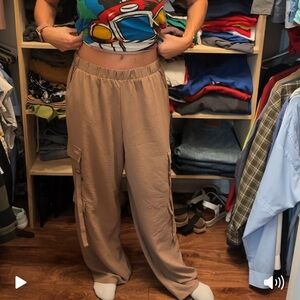 Elegant Tan Wide Leg Pants